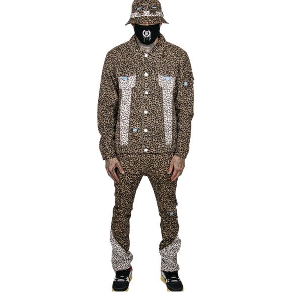 NWT THE HIDEOUT CLOTHING TROPICS LEOPARD DENIM JACKET - Picture 7 of 16